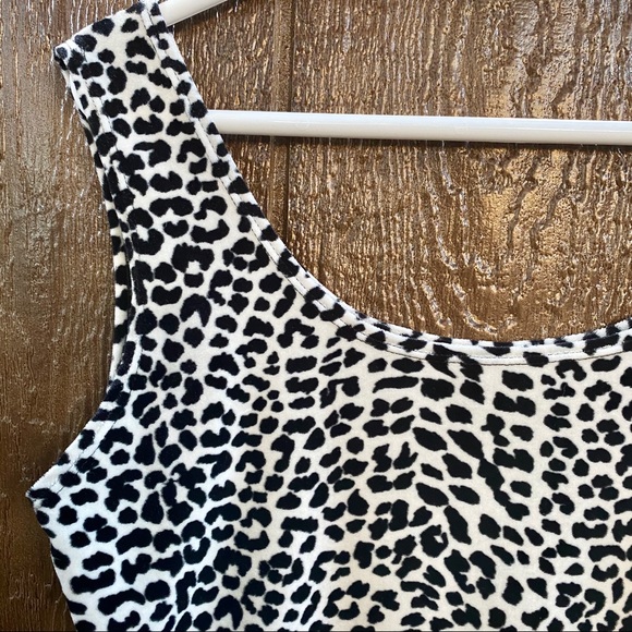 Vintage Leopard Fuzzy Textured Tank Top Medium - Picture 2 of 8